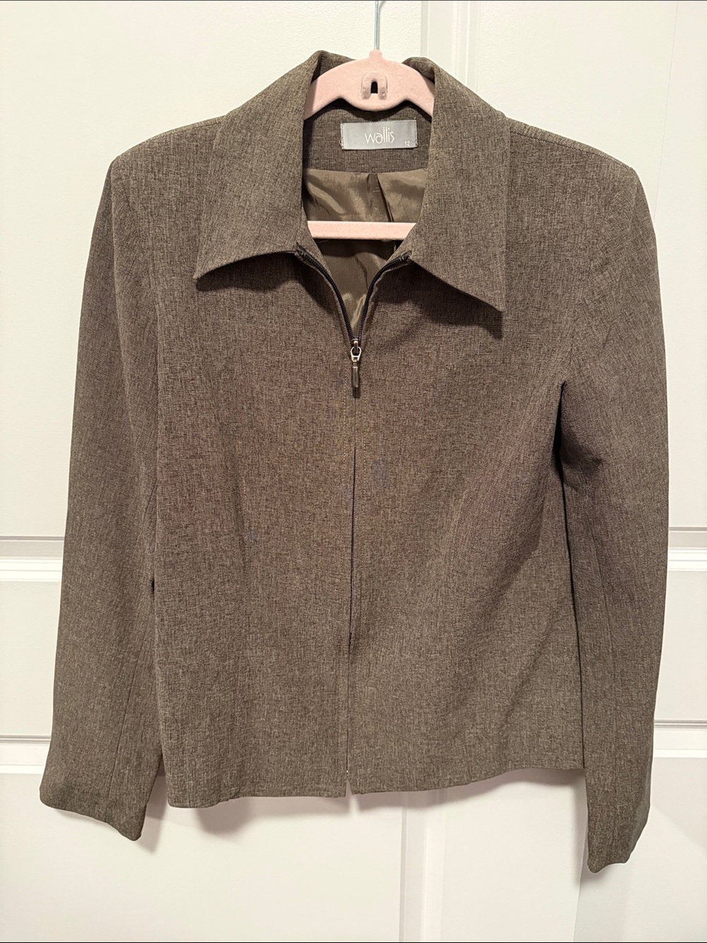 Wallis Women's Taupe Zip-Front Blazer Jacket - Picture 1 of 3